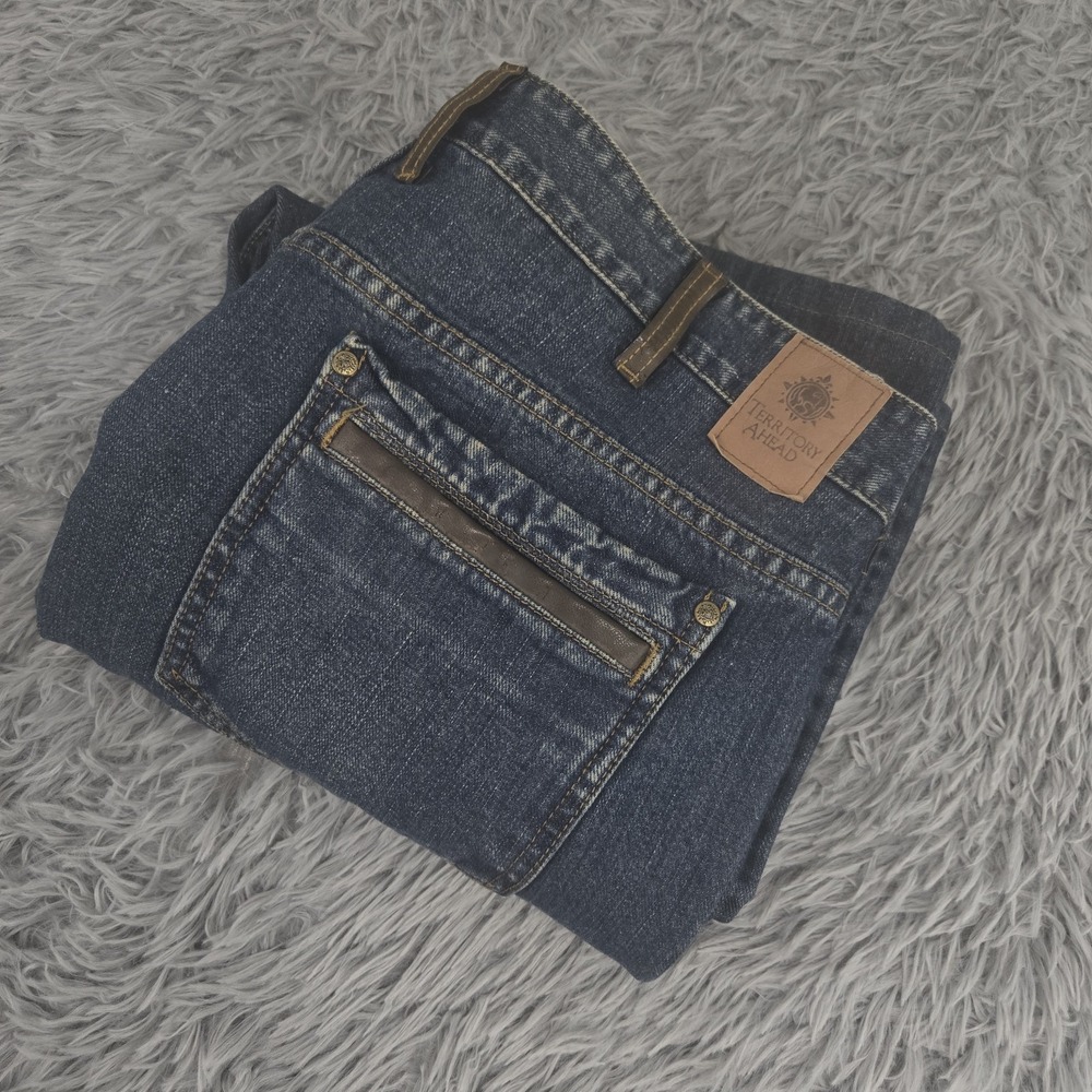 Territory‎ Ahead 13094 Mens 40/25.5* Wide Leg Medium Wash Denim Jeans